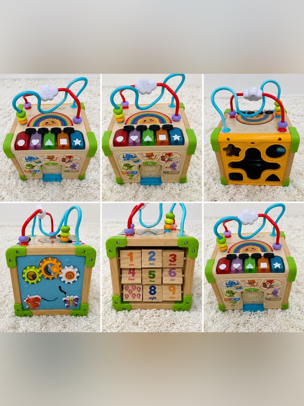 LeapFrog Touch & Learn Activity Cube Wooden Musical Learning Toy Working